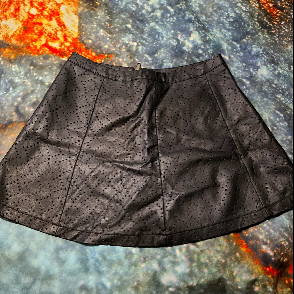 Black leather skirt